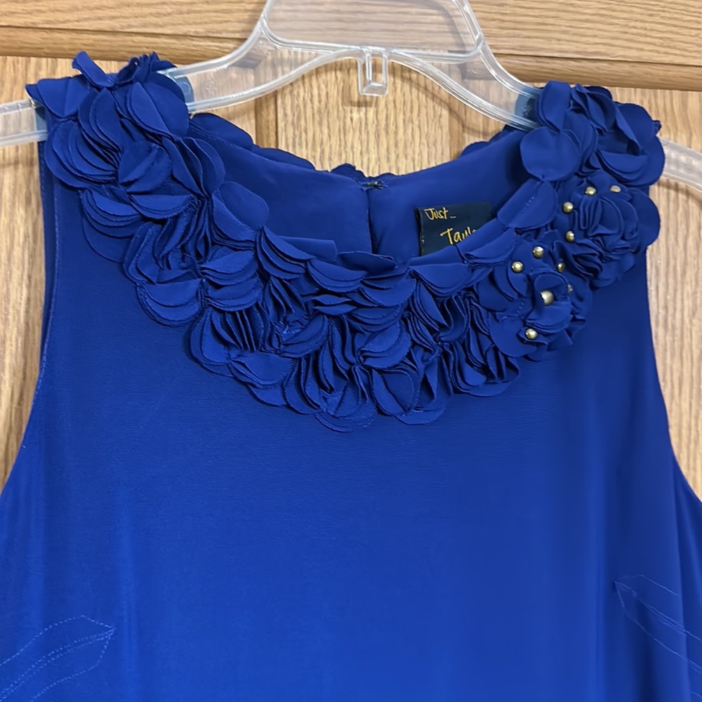 Just..Taylor Royal blue, sleeveless dress - flowers &metal buttons on ne…